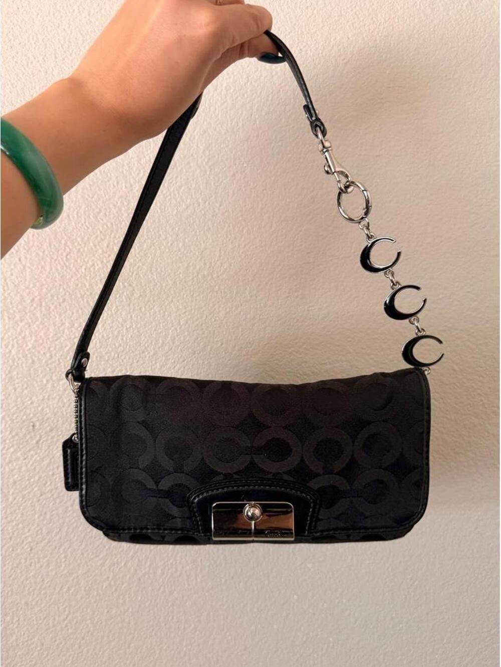 Vintage Black Coach Kristin Wristlet with Extender